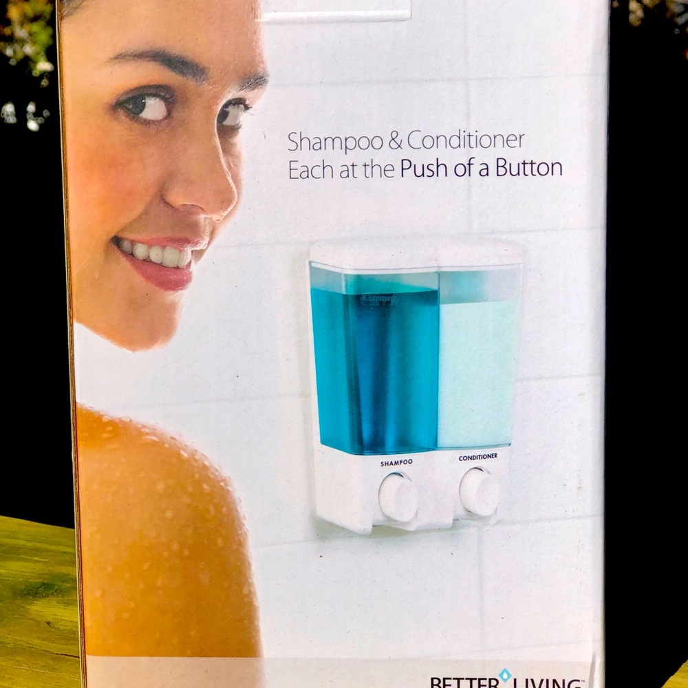 NIB. Shampoo and Conditioner Dispenser, White